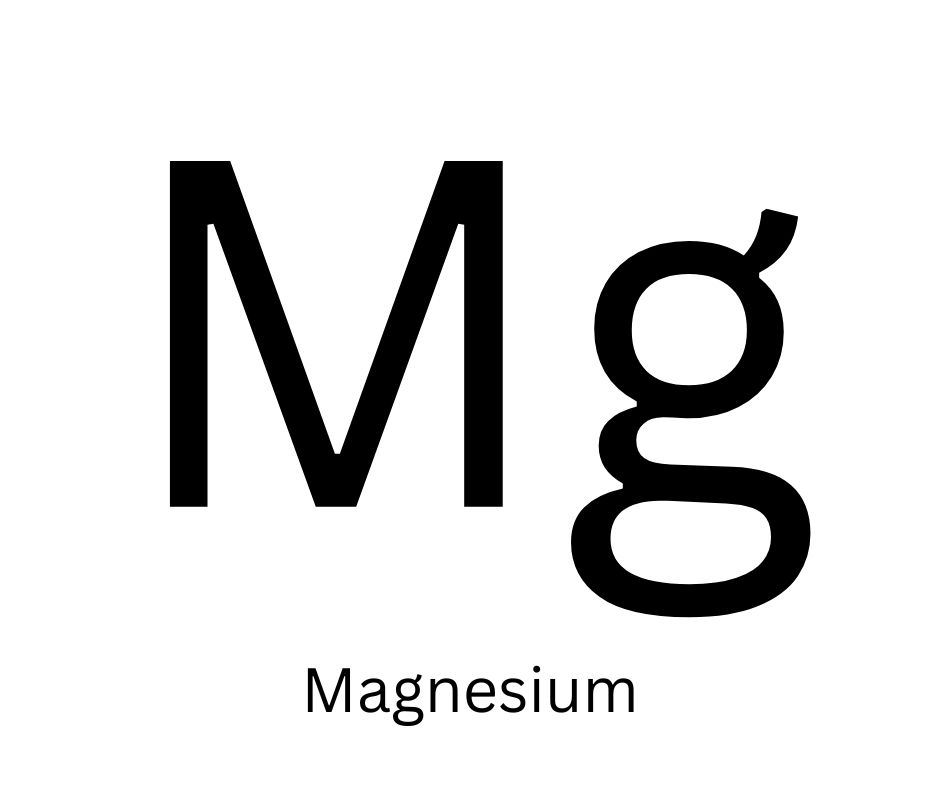 Magnesium element in the background, highlighting its importance as an essential mineral for human nutrition.
