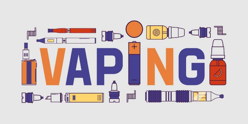 Vector image of vaping text.