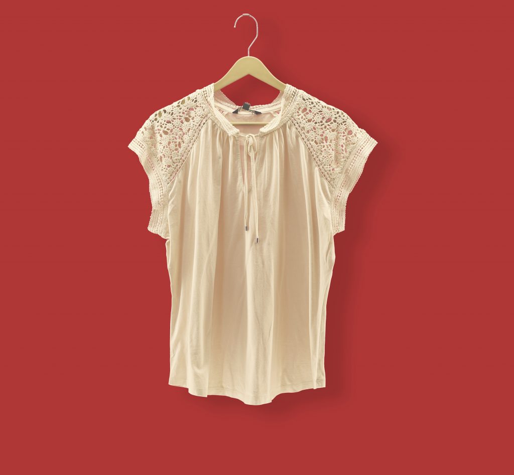 A cream-colored skinny outfit with lace detailing, inspiring focus on your weight-loss goals with its sleek design.