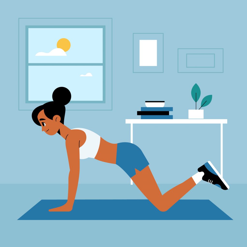 Woman doing plank exercise, emphasizing the importance of warm-ups and cool-downs for optimal workout results.